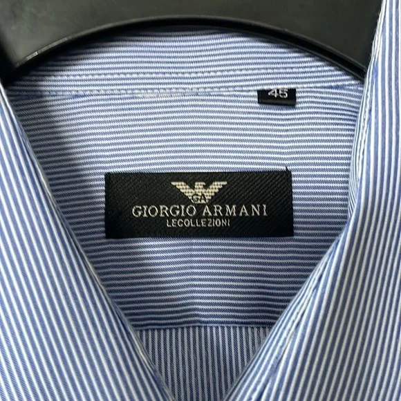 ♥️Giorgio Armani♥️ Le Collezioni Mens Button down dress shirt size 45 - Picture 3 of 5